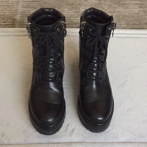 Moncler Shoes - Moncler Black Military Boots . Size 7